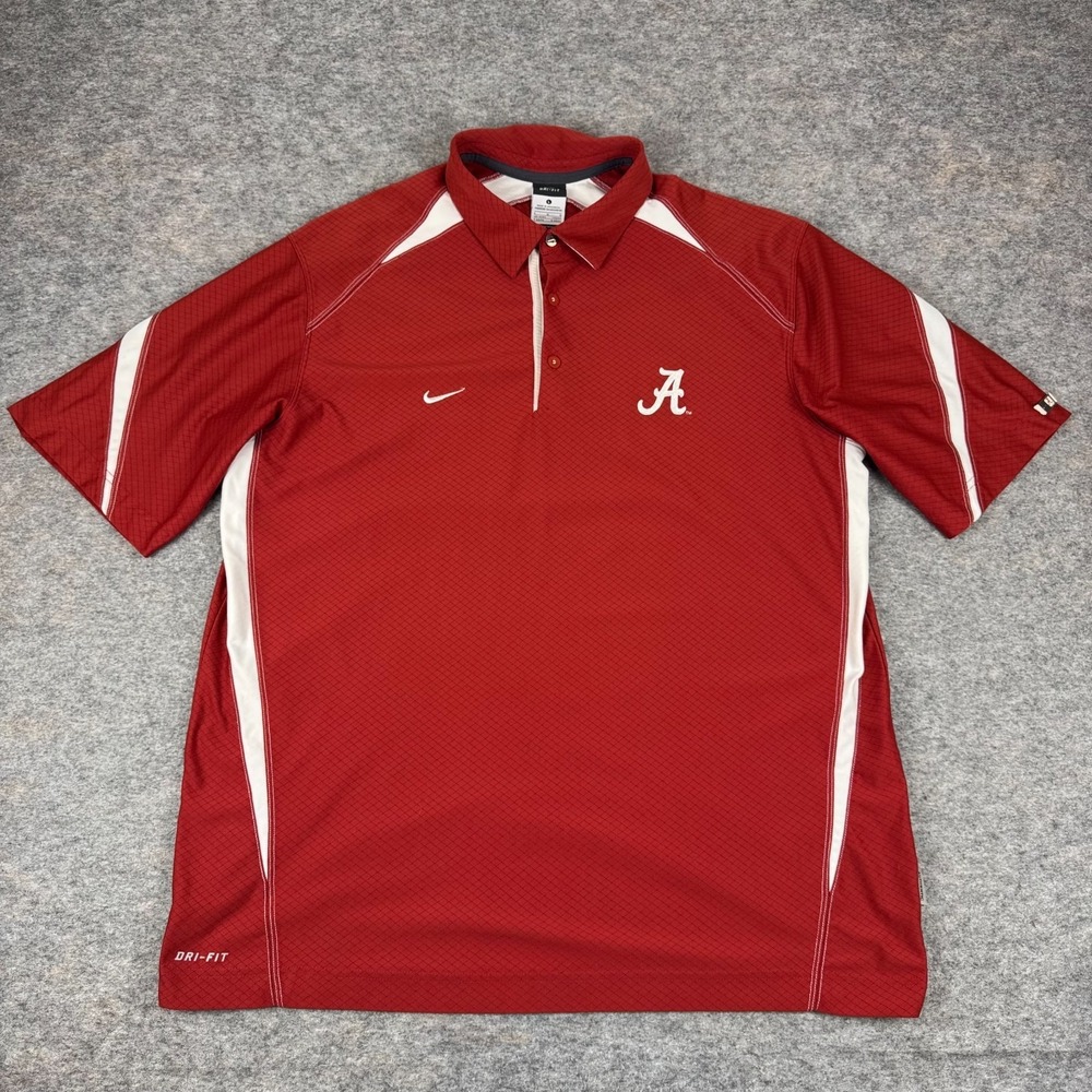 Nike‎ Dri Fit Polo Shirt Alabama Crimson Tide Red Mens Large L